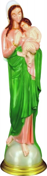 Plastic Madonna and Child Statue - 24 inch - Multi-Color
