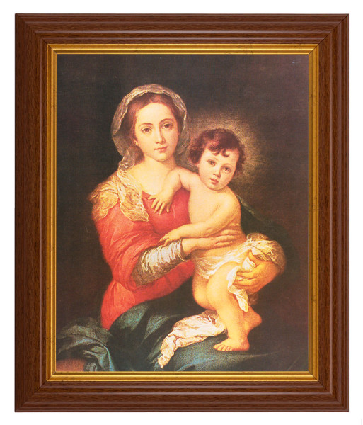 Madonna and Child by Murillo 8x10 Textured Artboard Dark Walnut Frame - #112 Frame