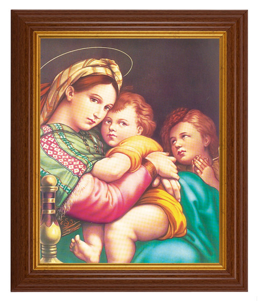 Madonna and Child by Raphael 8x10 Textured Artboard Dark Walnut Frame - #112 Frame