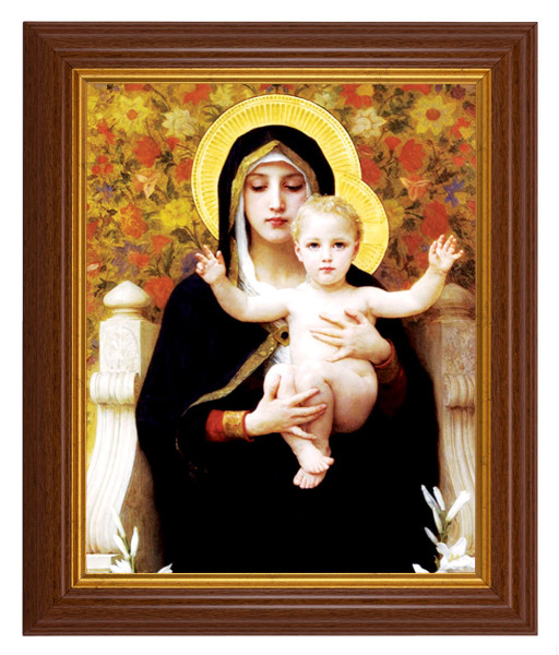 Madonna of the Roses 8x10 Textured Artboard Dark Walnut Frame - #112 Frame