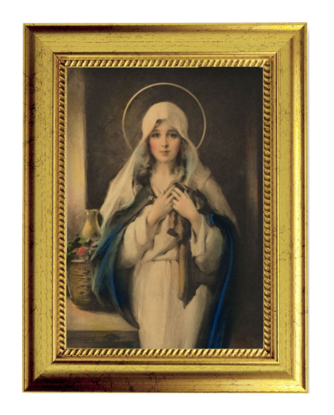 Madonna of the Sacred Coat Print by Chambers&lt; 5x7 Print in Gold-Leaf Frame - Full Color