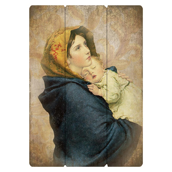 Madonna of the Streets Large Wood Wall Plaque - Full Color