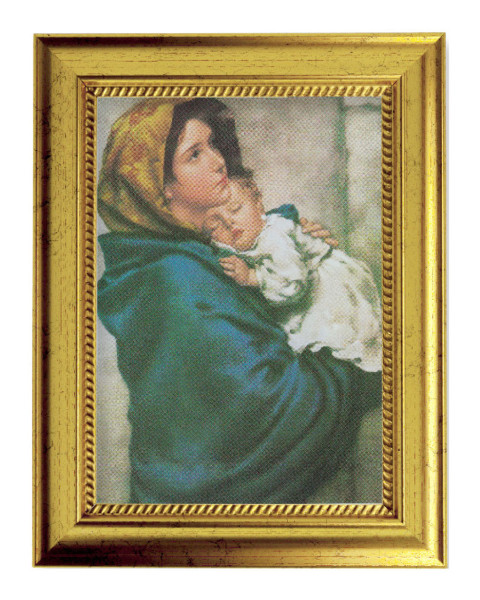 Madonna of the Streets Print by Ferruzzi 5x7 Print in Gold-Leaf Frame - Full Color