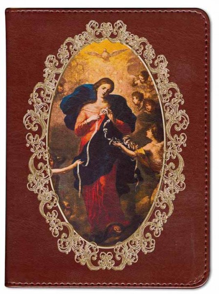Mary Untier of Knots Catholic Bible - Burgundy