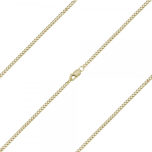 Medium Curb Chain w. Clasp Various Sizes Metals - 14KT Gold Filled
