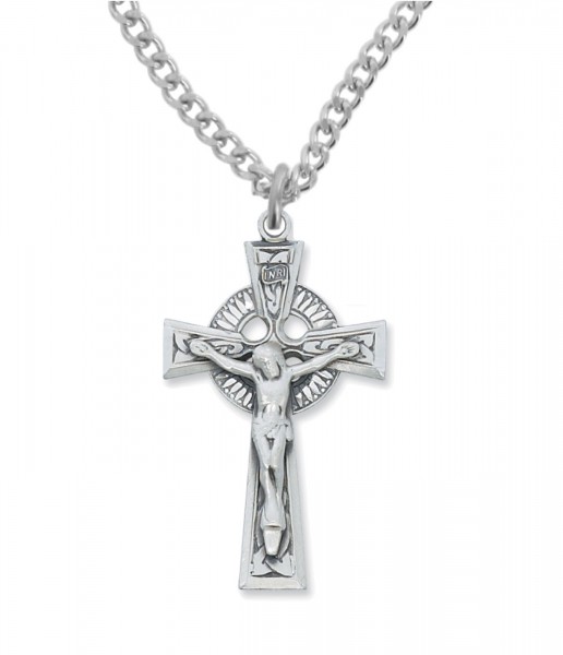 Men's Celtic Crucifix Pendant Sterling Silver or Pewter - Sterling Silver