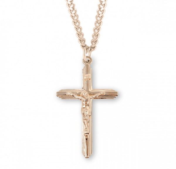 Men's Classic Crucifix Pendant Sterling Silver - Gold Plated