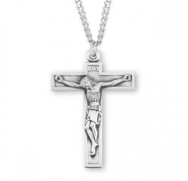 Men's Latin Crucifix Necklace - Sterling Silver
