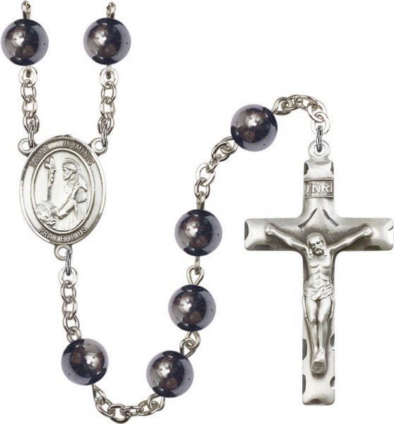 Men's St. Dominic Rosary in Silver-Plate 7 Color Options - Silver