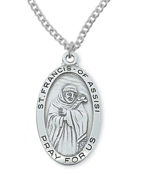 Men's St. Francis of Assisi Medal Sterling Silver - Silver