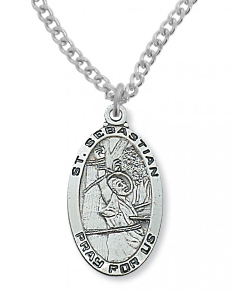 Men's St. Sebastian Medal Sterling Silver - Silver