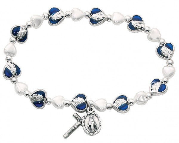 Miraculous Heart Stretch Bracelet - Blue | Silver