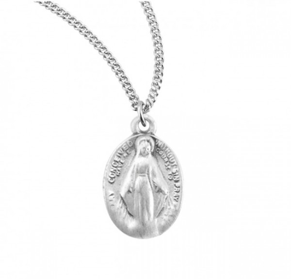 Miraculous Medal Necklace for Girls - Sterling Silver