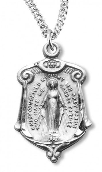 Miraculous Pendant in Elegant Shield Pendant - Sterling Silver