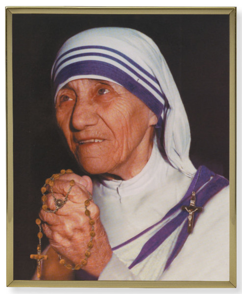 Mother Teresa 8x10 Gold Trim Plaque - Full Color