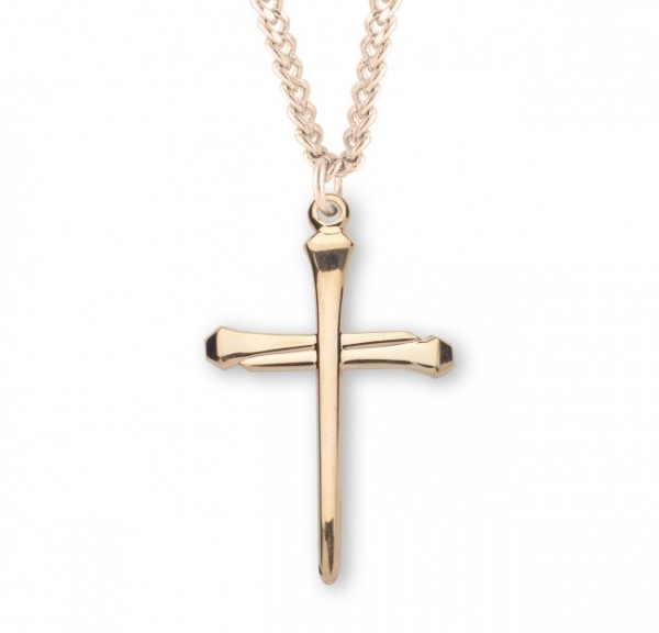 Nail Cross Pendant Sterling Silver - Gold Plated
