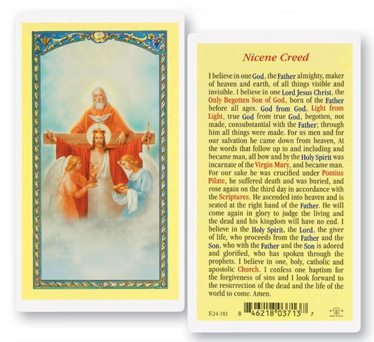 Nicene Creed Laminated Prayer Card - 1 Prayer Card .99 each