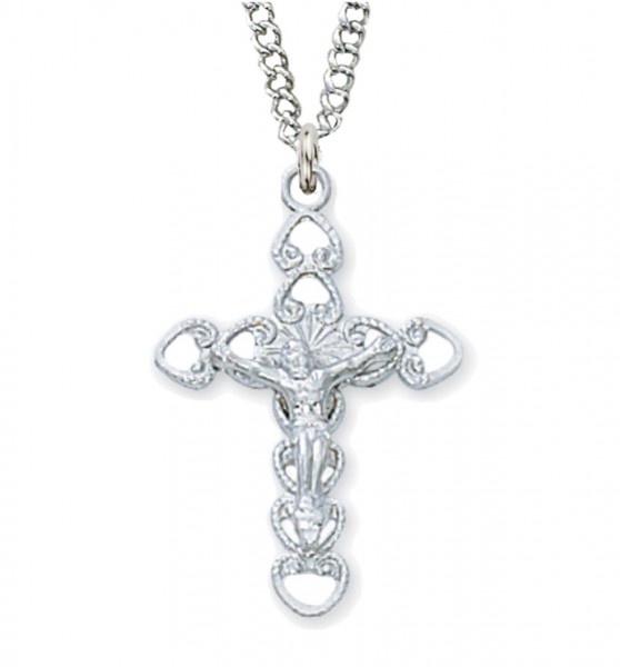 Open Cut Elegant Crucifix Pendant - Silver
