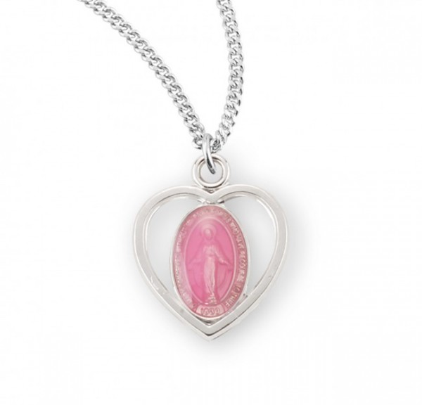 Open Heart Miraculous Pendant 4 Styles - Sterling Silver | Pink Enamel