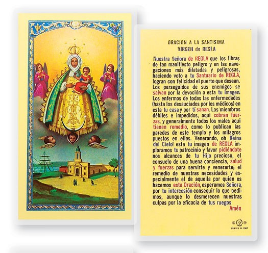Oracion A Nuestra Senora De Regla Laminated Spanish Prayer Card - 1 Prayer Card .99 each