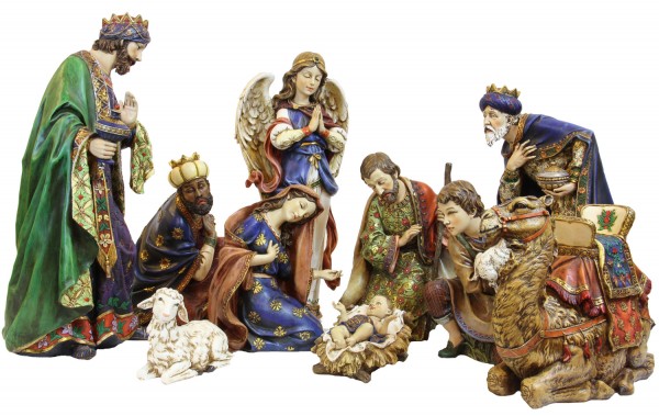 Ornate Resin Nativity Set - 19 inch - Multi-Color