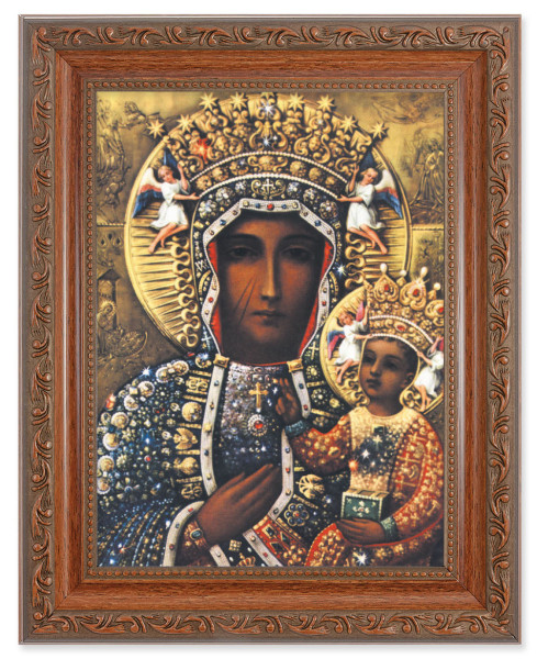 Our Lady of Czestochowa 6x8 Print Under Glass - #161 Frame