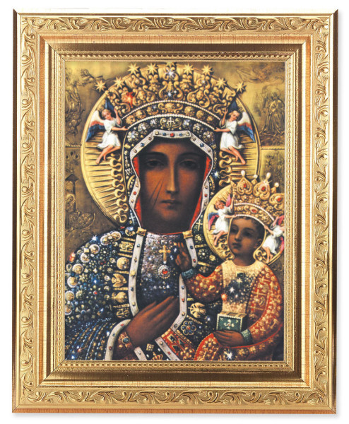 Our Lady of Czestochowa 6x8 Print Under Glass - #162 Frame