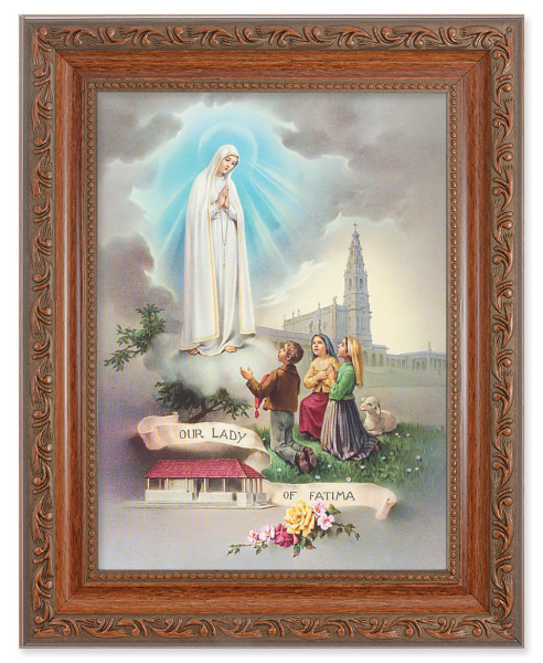 Our Lady of Fatima 6x8 Print Under Glass - #161 Frame