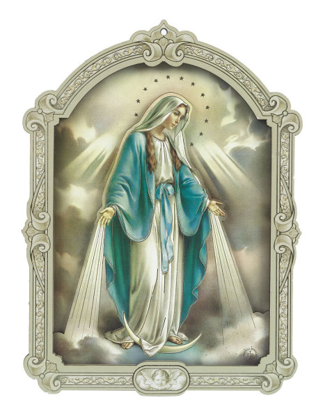 Our Lady of Grace 6.5x9 Dimensional Wood Plaque - Full Color