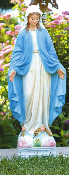 Our Lady of Grace Garden Statue 25 Inches - Detailed Color Finish