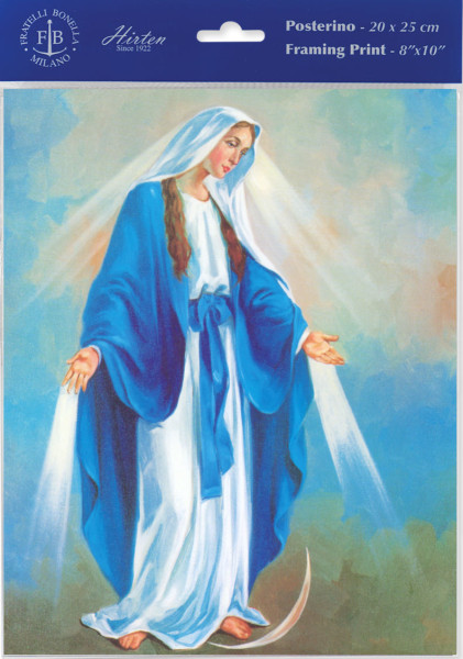 Our Lady of Grace Illustrated Print - Sold in 3 Per Pack - Multi-Color