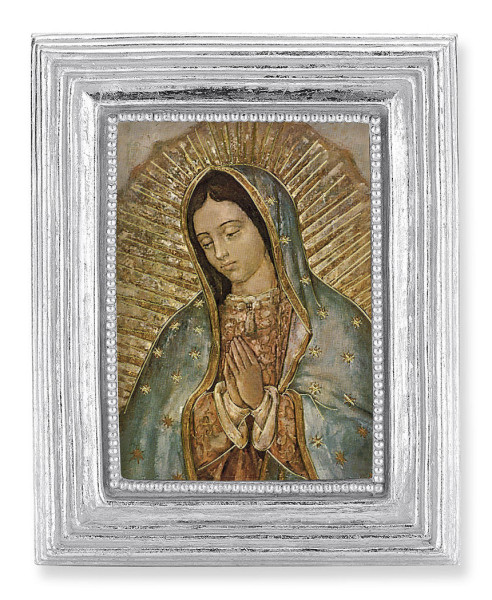Our Lady of Guadalupe 2.5x3.5 Print Under Glass - Silver