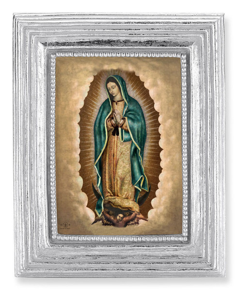 Our Lady of Guadalupe 2.5x3.5 Print Under Glass - Silver