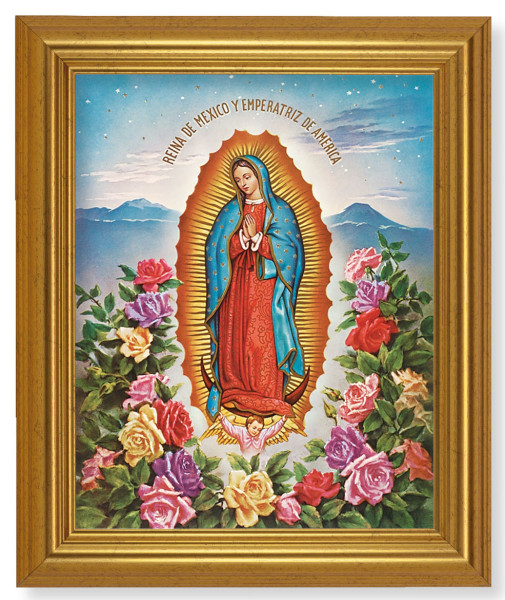 Our Lady of Guadalupe 8x10 Framed Print Under Glass - #110 Frame