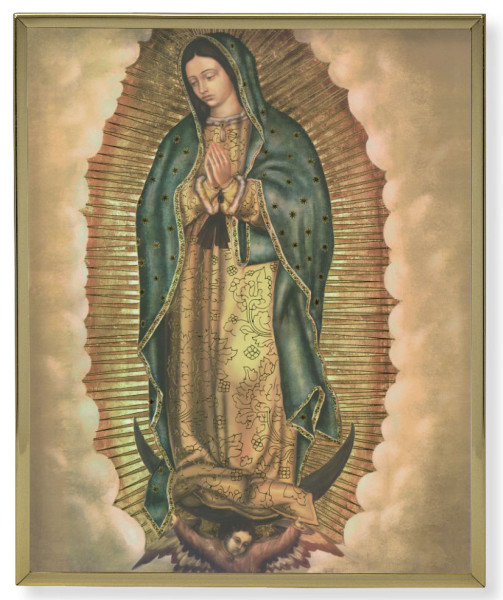 Our Lady of Guadalupe Gold Frame 8x10 Plaque - Full Color