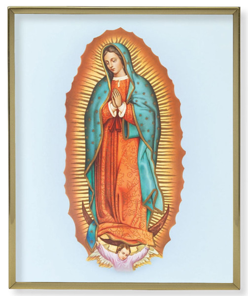 Our Lady of Guadalupe Gold Trim Plaque - 2 Sizes - Full Color