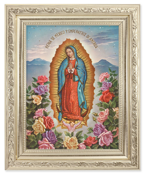 Our Lady of Guadalupe Reina de Mexico 6x8 Print Under Glass - #163 Frame