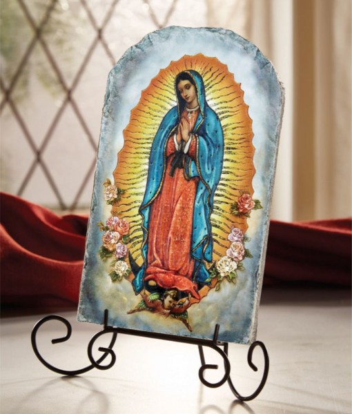 Our Lady of Guadalupe Tile Plaque 8.5&quot; High - Full Color