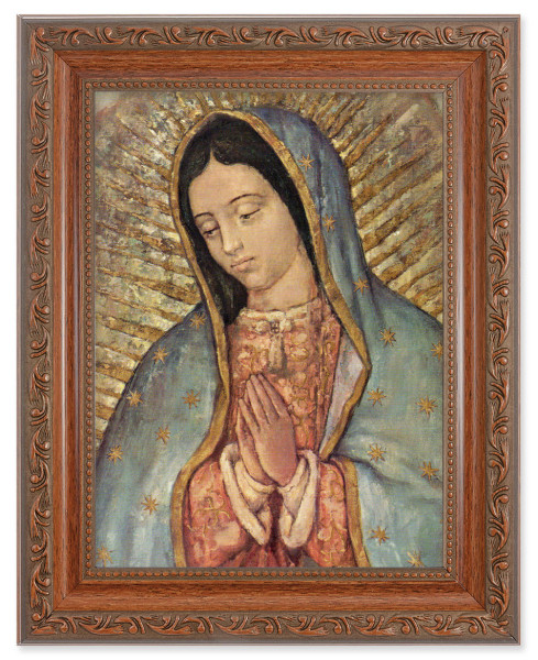 Our Lady of Guadalupe in Blue 6x8 Print Under Glass - #161 Frame
