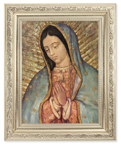 Our Lady of Guadalupe in Blue 6x8 Print Under Glass - #163 Frame