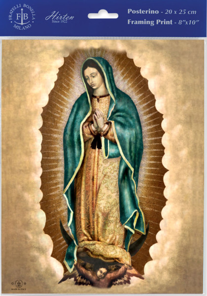 Our Lady of Guadalupe in Green Tilma Print - Sold in 3 Per Pack - Multi-Color
