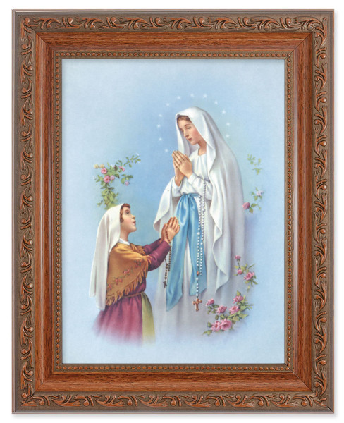 Our Lady of Lourdes 6x8 Print Under Glass - #161 Frame