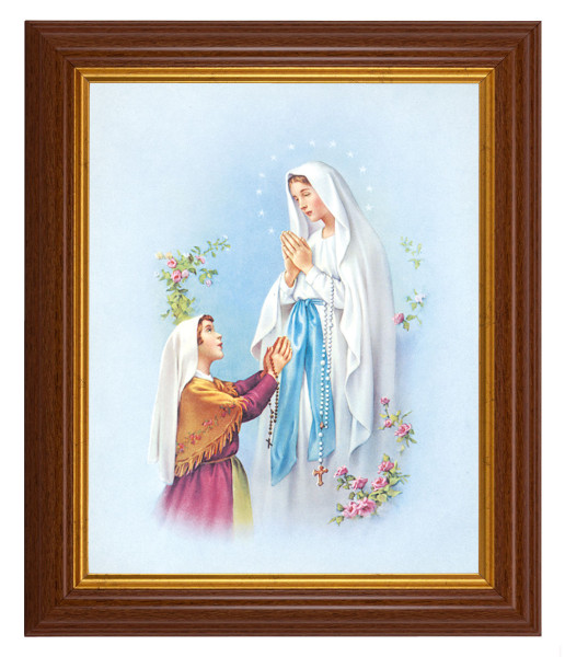 Our Lady of Lourdes 8x10 Textured Artboard Dark Walnut Frame - #112 Frame