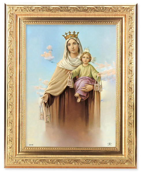 Our Lady of Mount Carmel 6x8 Print Under Glass - #162 Frame