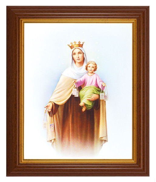 Our Lady of Mount Carmel 8x10 Textured Artboard Dark Walnut Frame - #112 Frame