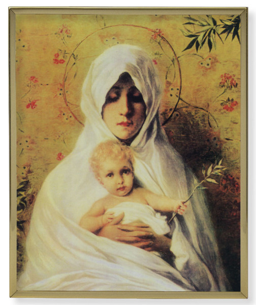 Our Lady of the Palm Gold Frame 11x14 Plaque - Full Color