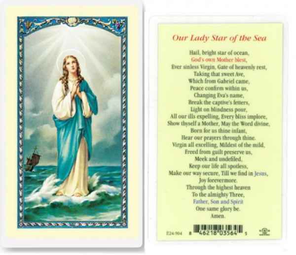 Our Lady Star of The Sea Laminated Prayer Card - 1 Prayer Card .99 each
