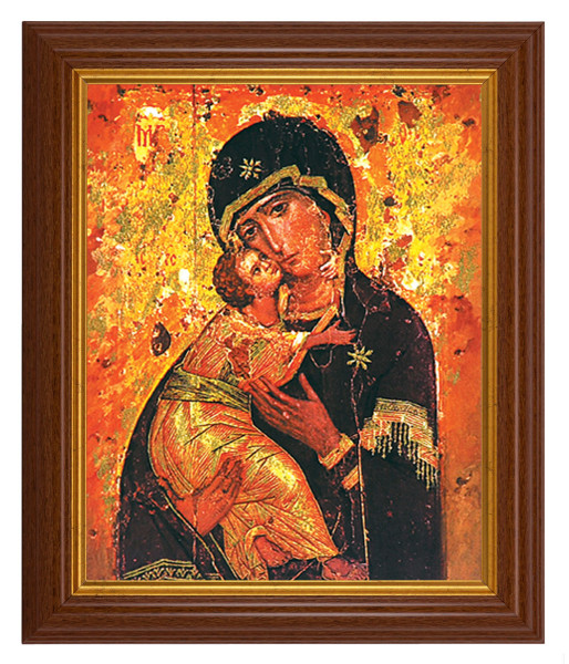 Our Lady of Vladimir 8x10 Textured Artboard Dark Walnut Frame - #112 Frame