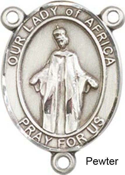 Our Lady of Africa Rosary Centerpiece Sterling Silver or Pewter - Pewter