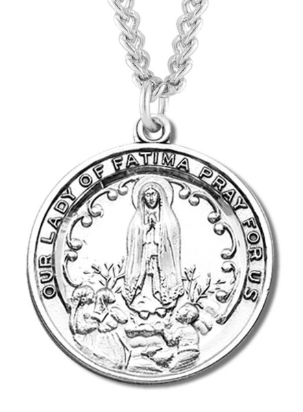 Our Lady of Fatima Medal Sterling Silver - Sterling Silver